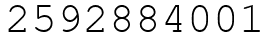 Число 2592884001.