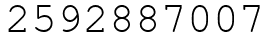 Число 2592887007.