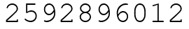 Число 2592896012.