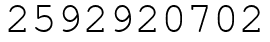 Число 2592920702.