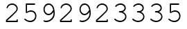 Число 2592923335.