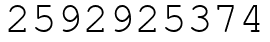Число 2592925374.