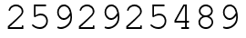 Число 2592925489.