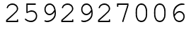 Число 2592927006.