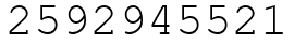 Число 2592945521.