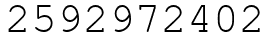 Число 2592972402.