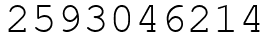 Число 2593046214.