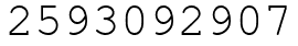 Число 2593092907.