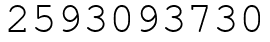 Число 2593093730.