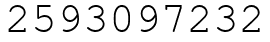 Число 2593097232.