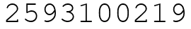 Число 2593100219.