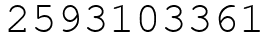 Число 2593103361.