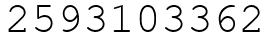 Число 2593103362.