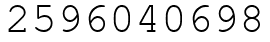 Число 2596040698.