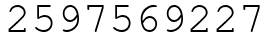 Число 2597569227.