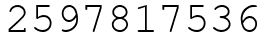 Число 2597817536.