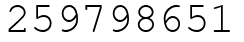 Число 259798651.