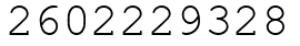 Число 2602229328.