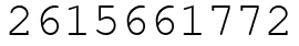 Число 2615661772.