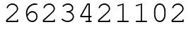 Число 2623421102.