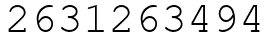 Число 2631263494.