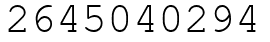 Число 2645040294.