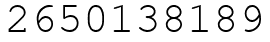 Число 2650138189.