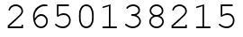 Число 2650138215.