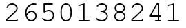Число 2650138241.