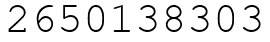 Число 2650138303.