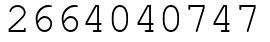 Число 2664040747.