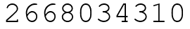 Число 2668034310.