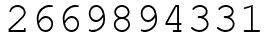 Число 2669894331.