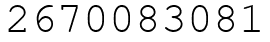 Число 2670083081.