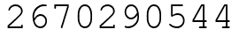 Число 2670290544.