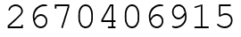 Число 2670406915.