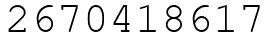 Число 2670418617.