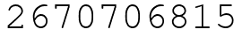 Число 2670706815.