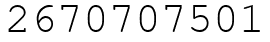 Число 2670707501.