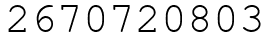 Число 2670720803.
