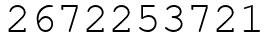 Число 2672253721.