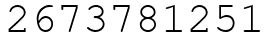 Число 2673781251.