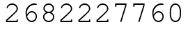 Число 2682227760.