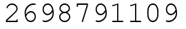 Число 2698791109.