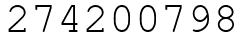 Число 274200798.