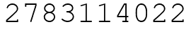Число 2783114022.