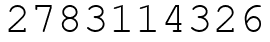 Число 2783114326.