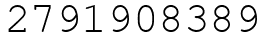 Число 2791908389.