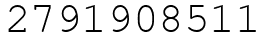 Число 2791908511.