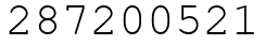 Число 287200521.